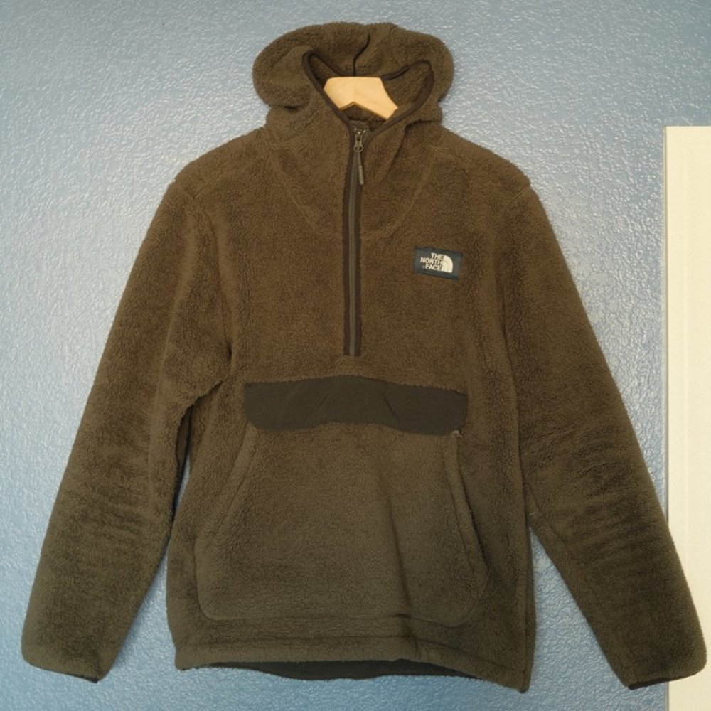 The North Face Campshire Hoody Men's Medium Fleece Sherpa - Grey/Black